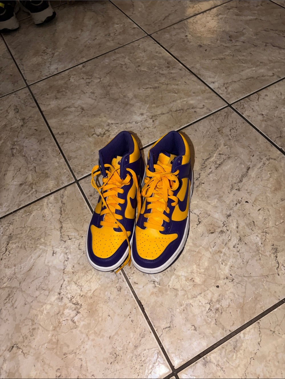 Nike ACG Kids Purple and Yellow High-Top Sneakers